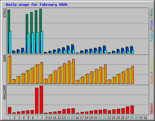 Daily usage for February 2026